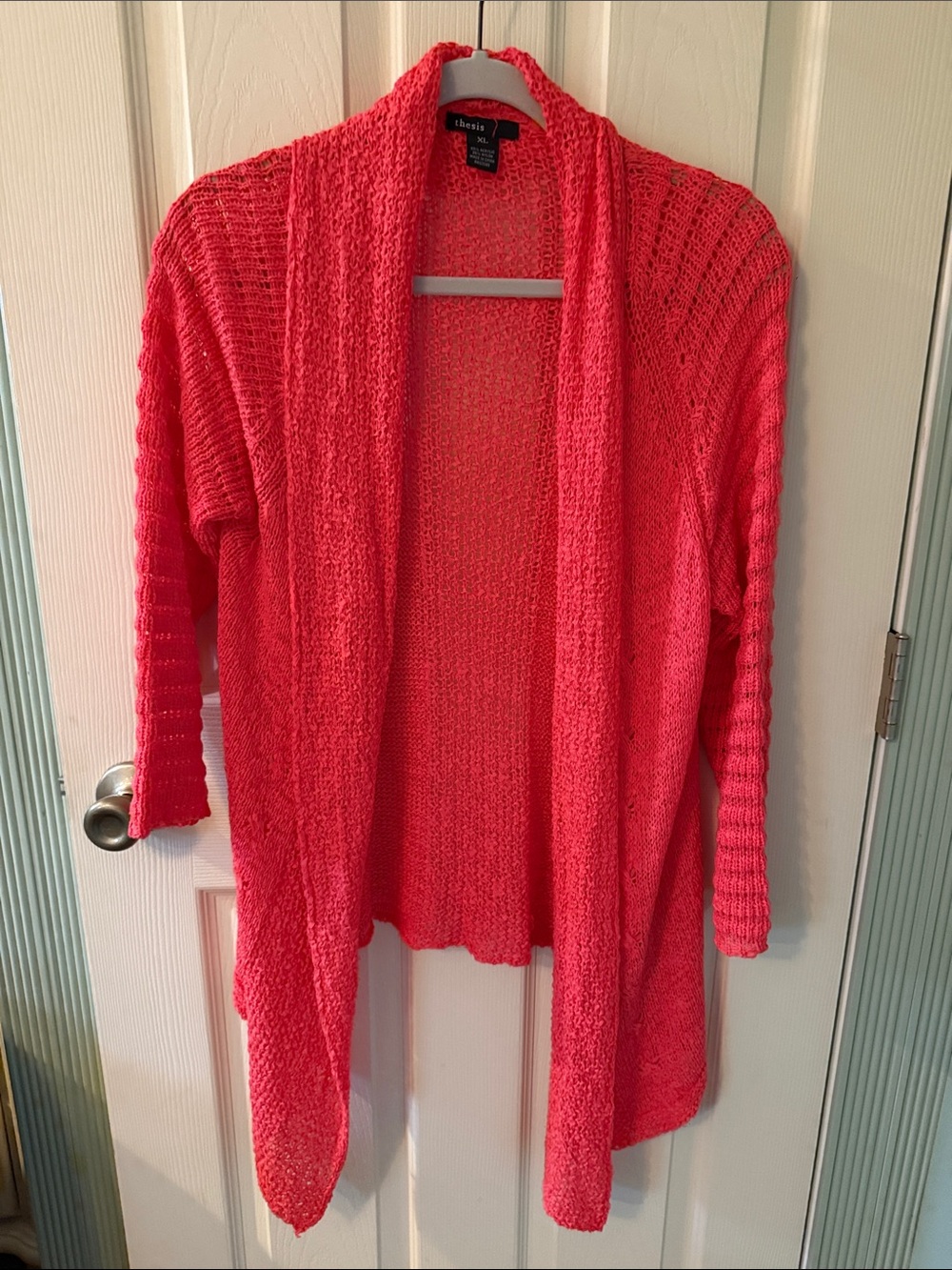 A New Day Open-Front Coral Knit Cardigan Sweater